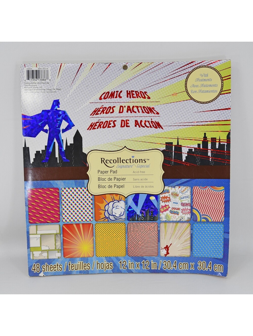 Comic Book Heroes 12x12" Scrapbooking Paper Pad Recollections Signature 48 Pages